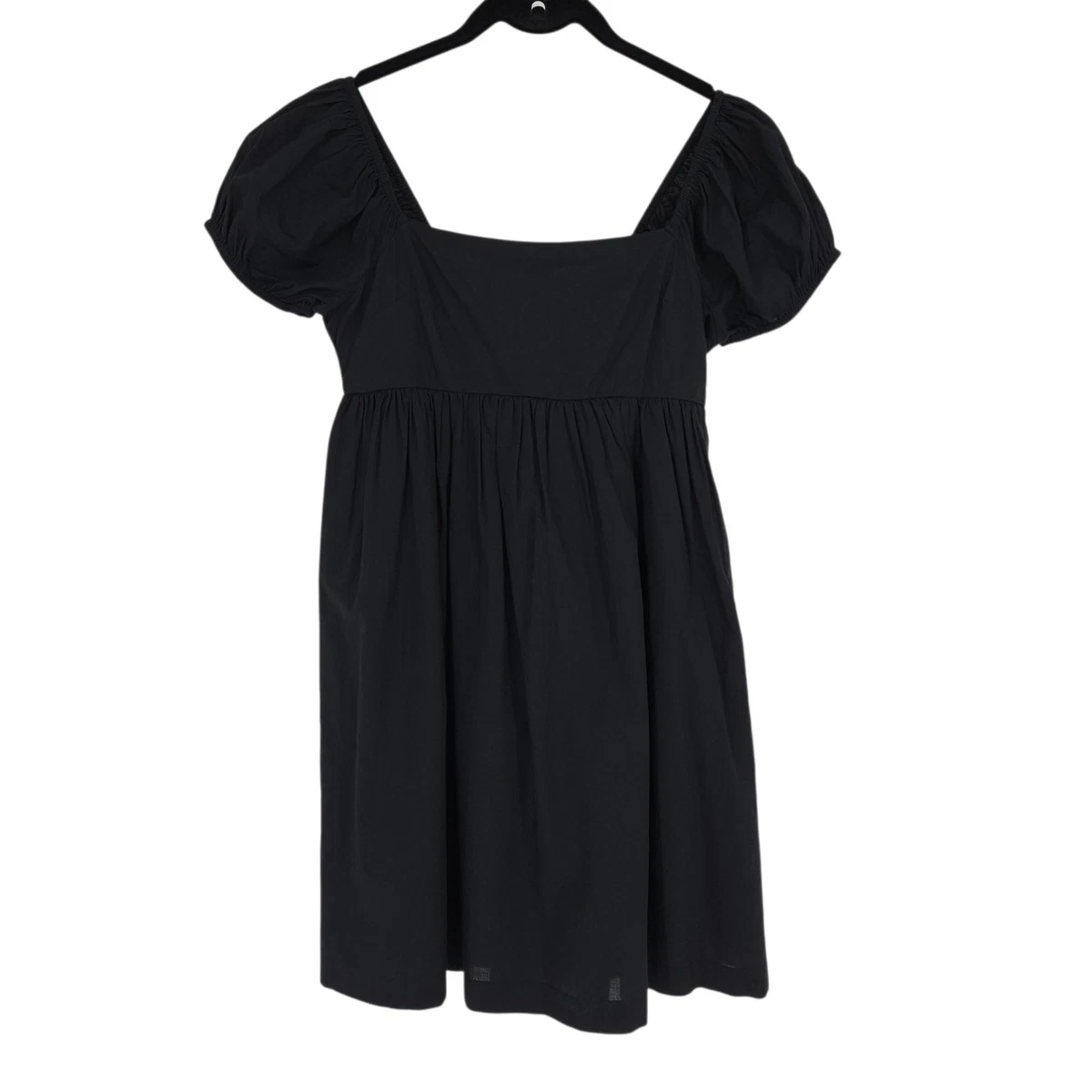 abound black dress Abound Lettuce Edge Black Dress Cotton Blend Jersey Stretch Ribbed Women Large