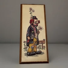 Vintage 1970s 3D Clown Wall Plaque By Lois Thayer