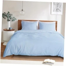  Duvet Cover Size – Duvet Cover Set - Soft and Breathable Queen Light Blue