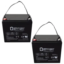 Mighty Max 12V 55Ah Internal Thread Battery for Quantum QG Edge 2.0  - 2 Pack