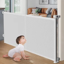 Upgrade Retractable Baby Gates, 35" Tall Extends up to 60" Wide, Mesh Dog Gat...