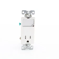 Eaton White Tamper Resistant Receptacle Outlet Nightlight 15A 125V TR7735W