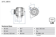 Bosch 0 986 047 500 Alternator For Volvo Bosch 0 986 047 500 Alternator For Volvo