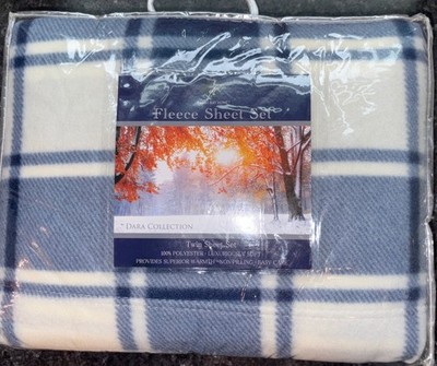 Great Bay Home Dara Collection Fleece Sheet Set Twin Size Blue