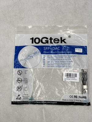 10Gtek SFP+ DAC Twinax Cable 10G Direct Attach Copper Cable 0.5 Meter Free S/H
