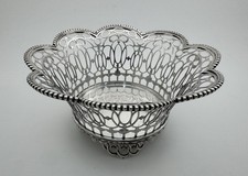 A Magnificent 1850 Dutch Antique Sterling Silver Candy Basket Sweetmeat Bowl