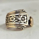 Vintage Sterling Silver 925 Handcrafted Flower Designer Spoon Ring 8.53 Gr Sz 6