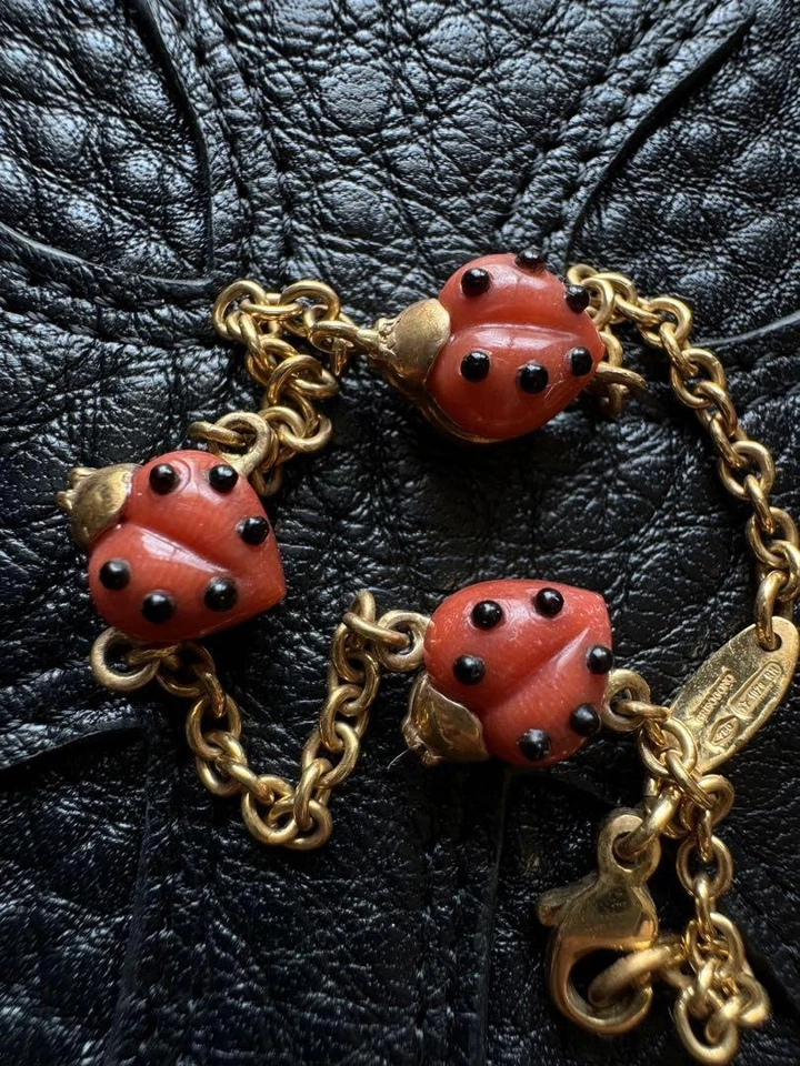 Pulsera Coral Chopard Ladybug Motivo K18YG Oro Rojo 18.5cm 10g Rara Usada Sin Caja Foto 3 de 4