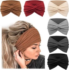 6 Pack Extra Wide Headbands for Women Large Turban Headband Boho Head Wrap