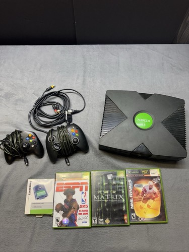 Original Xbox Console Bundle + 2 OEM Controllers + Memory Card + 3Games ...