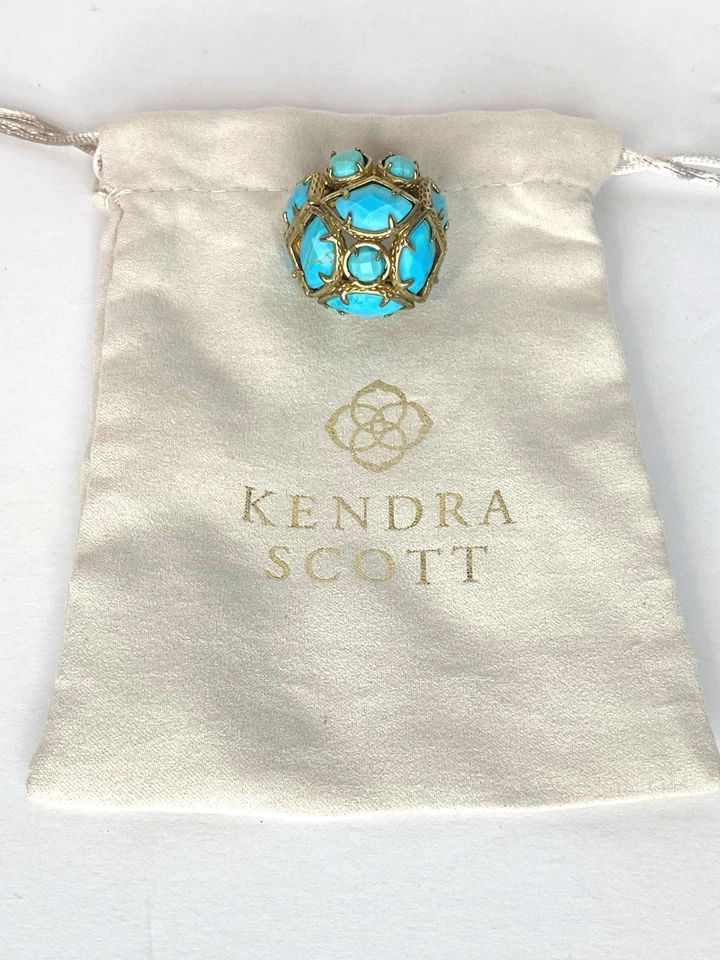 Anillo Kendra Scott Candice turquesa llamativo para mujer talla 8 Foto 4 de 4