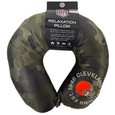 NFL Cleveland Browns CAMO Relaxation Neck Pillow Soft Plush Travel Airplane Car