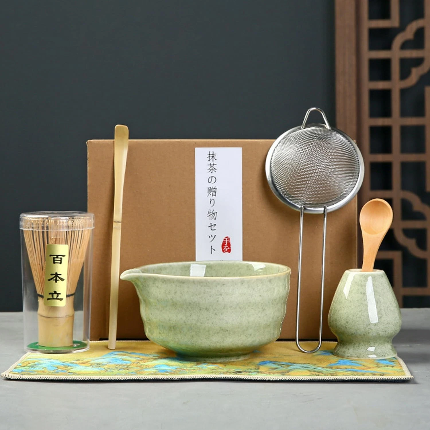 Matcha 7-Piece Set for Beginners: includes a 100-prong whisk