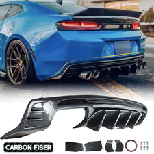 Carbon Fiber Rear Bumper Lip Diffuser Spoiler For Chevy Camaro Ss Lt Ls 2016-24