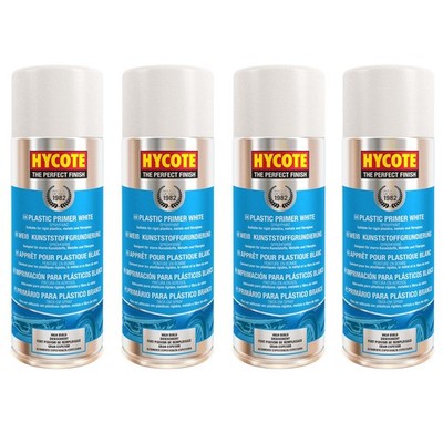 Hycote White schnelltrocknende Aerosol-Sprühfarbe 400 ml x4 Set 1,6 l perfektes Finish