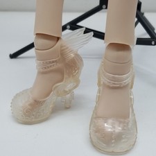 1/3 BJD Doll Plastic Clear Transparent Shoes Heels Wings Hearts 2.5 In Feet