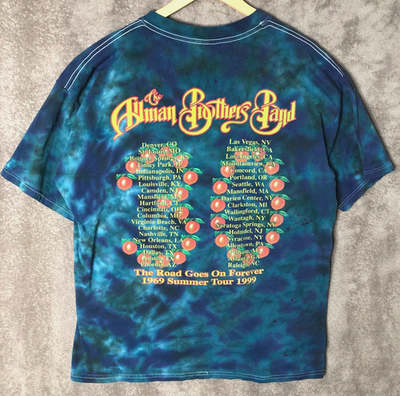Vintage The Allman Brothers Band T-Shirt XL Tie Dye 90s Mushroom 