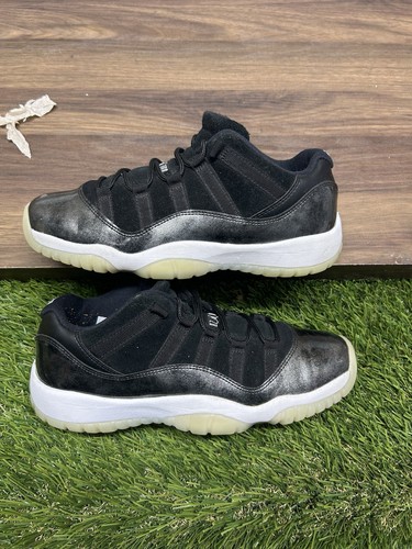 Size 7y- Nike Air Jordan 11 Retro Low Barons Black/Mettalic Silver-White 1199 - Bild 2 von 7