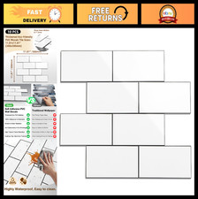 Peel and Stick Backsplash Tiles for Kitchen Bathroom - White, 10 Tiles, 9.7 sq