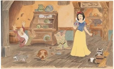 Walt Disney Frank Follmer Snow White Original Concept Art Dopey Grumpy & Animals