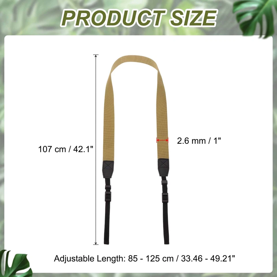 Correa para cámara, correa para cuello ajustable de nailon amarilla Foto 2 de 4