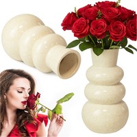 Blumenvase BlumenbehäLter 13X25 Keramikvase Dekorative Tulpenvase Elegant Beige