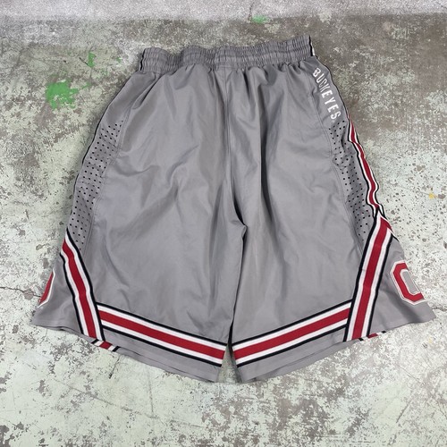 Y2K Ohio State Nike Basketball Shorts Mens Size Large Gray Buckeyes Swoosh ELITE - Picture 16 of 17