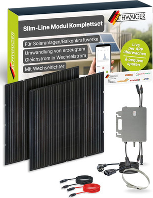 Slim-Line Modul 2Er Set Mit Wechselrichter Balkonkraftwerk Komplettset Pv-Anlage