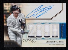 2020 Topps Luminaries Hit Kings Relics Blue 4/10 Gleyber Torres Auto 0b0