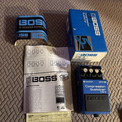 Boss CS-3 Compression Sustainer Guitar Effects Pedal Blue Taiwan NOS 1992 Orig