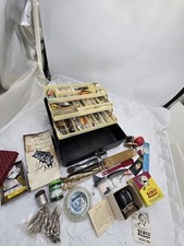 Vintage OLD PAL Tackle Box Loaded w Vintage lures baits reel zebco Bagley poes 
