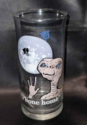Vintage 1982 E.T. Extra-Terrestrial Pizza Hut Collector's Glass ''Phone Home''