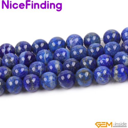 Blue Lapis Lazuli Natural Round Loose Gemstone Bead Jewelry Making 2mm Big Hole - Picture 21 of 33