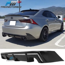 Fits 14-16 Lexus IS250 IS350 F Sport  Rear Bumper Lip Diffuser Black PP