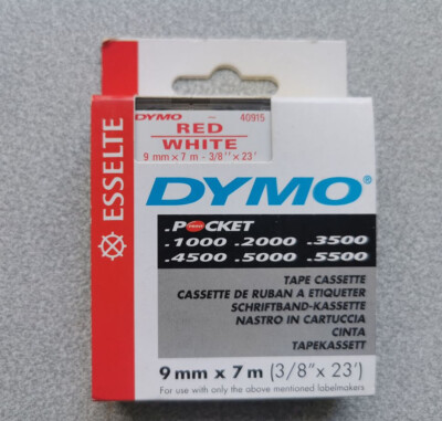 Dymo/Esselte Schriftbandkassette 40915 rot/weiß 9mmx7m für Dymo Pocket...