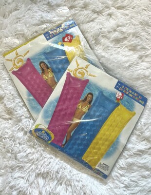 Intex The Wet Set Pool Beach Raft Lounger Tanning Bed Set Of TWO -Blue & Yellow