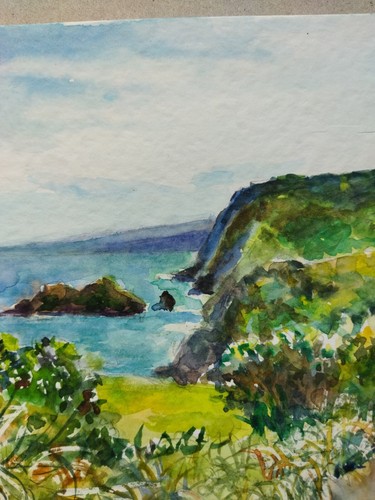 Hawaii painting, Original landscape impressionism art, seascape wall art - Picture 4 of 5