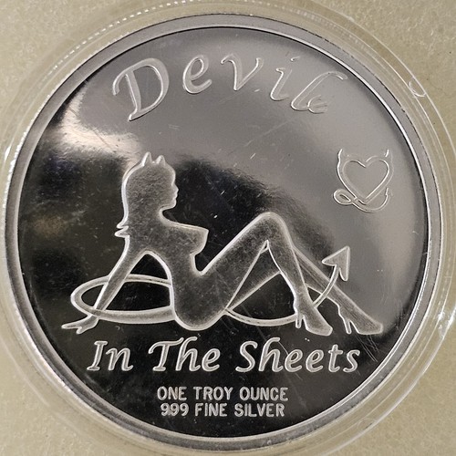 1 oz .999 Fine Silver Angel in the Streets Devil in the Sheets in a New Capsule
