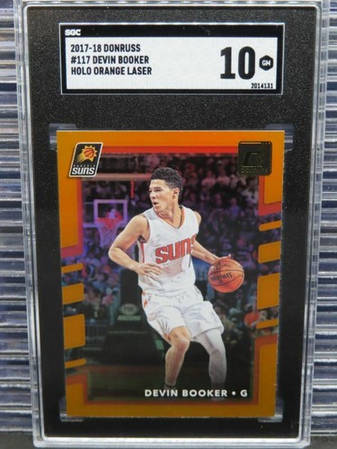 2017 Panini Donruss Basketball Holo Orange Laser Devin Booker #117 SGC 10