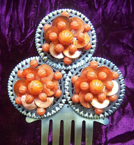 Vintage hair comb peineta Spanish mantilla style hair accessory (AAG)