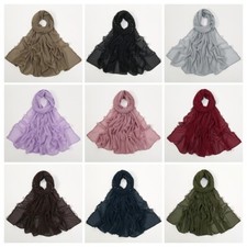 Women Chiffon Beads Scarf Shawl Wrap Long Beach Sun Protection Headscarf Scarves
