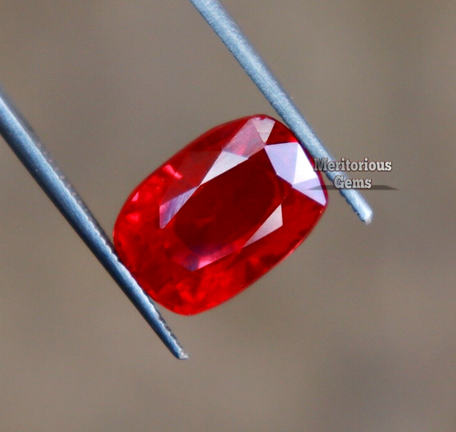 8-10 CT Cushion Cut Excellent Red Ruby AAA+ Quality Loose Gemstone Burmese Ruby - Picture 2 of 5
