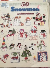 American School of Needlework Cross Stitch 50 Snowmen Leaflet Linda Gillum
