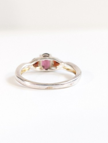 Size 9.5 Sterling Silver Heart Garnet Ring Sign Sts 925 Ring - Picture 5 of 8