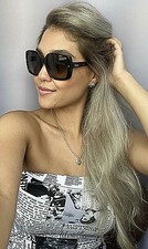 New Christian DIOR Jupon1 086HA Tortoise Oversized Women's Sunglasses Italy