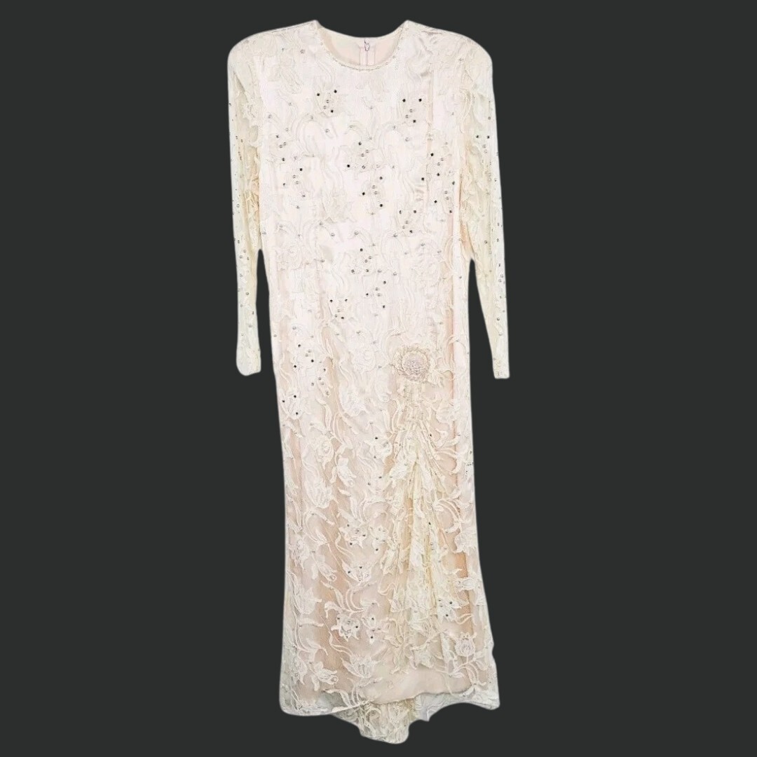 white christmas dresses Corset-Bodice Short Homecoming Dress with Sleeves Champagne / 2XLarge main image 1