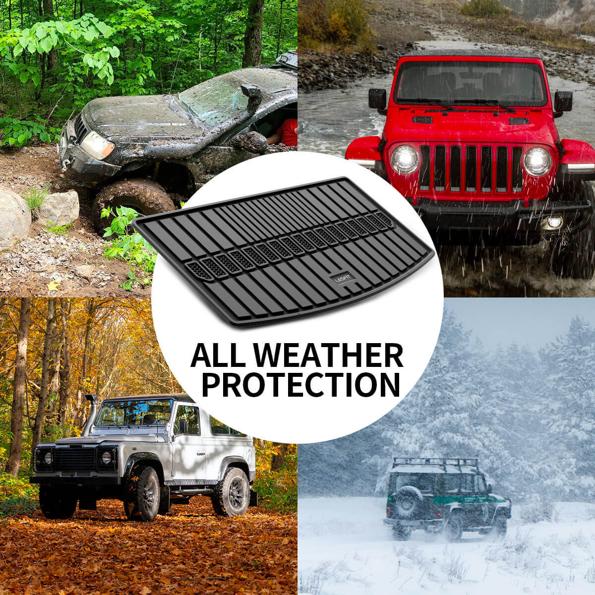 Floor Mats for Jeep Wrangler Unlimited JL 20182023 All Weather TPE