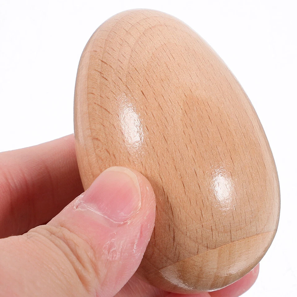 8 pcs Wood Eggs Shakers Wooden Egg Maracas Shakers Hand Percussion Instruments - Image 3 of 4