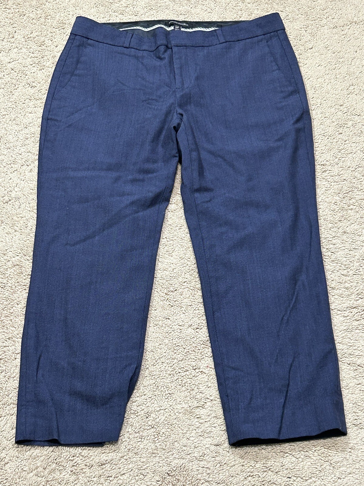 Banana Republic Womens Pants Petite Size 10 Blue Wool Pockets Classic Dressy