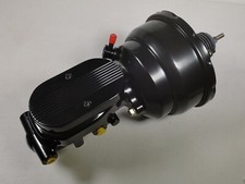 8 Dual Black Universal Power Brake Booster Ball Milled Master Cylinder Gm Ford